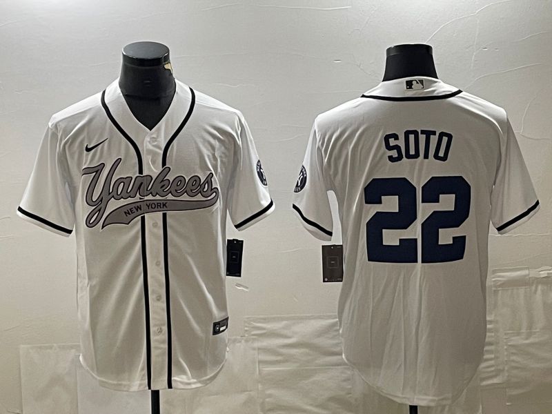 Men New York Yankees #22 Soto White Game Nike 2023 MLB Jersey style 1->new york yankees->MLB Jersey